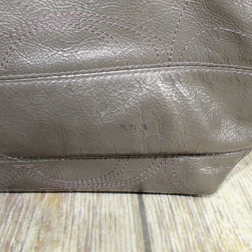 COACH Signature Patent Leather Tote Shoulder Bag - Picture 11 of 12